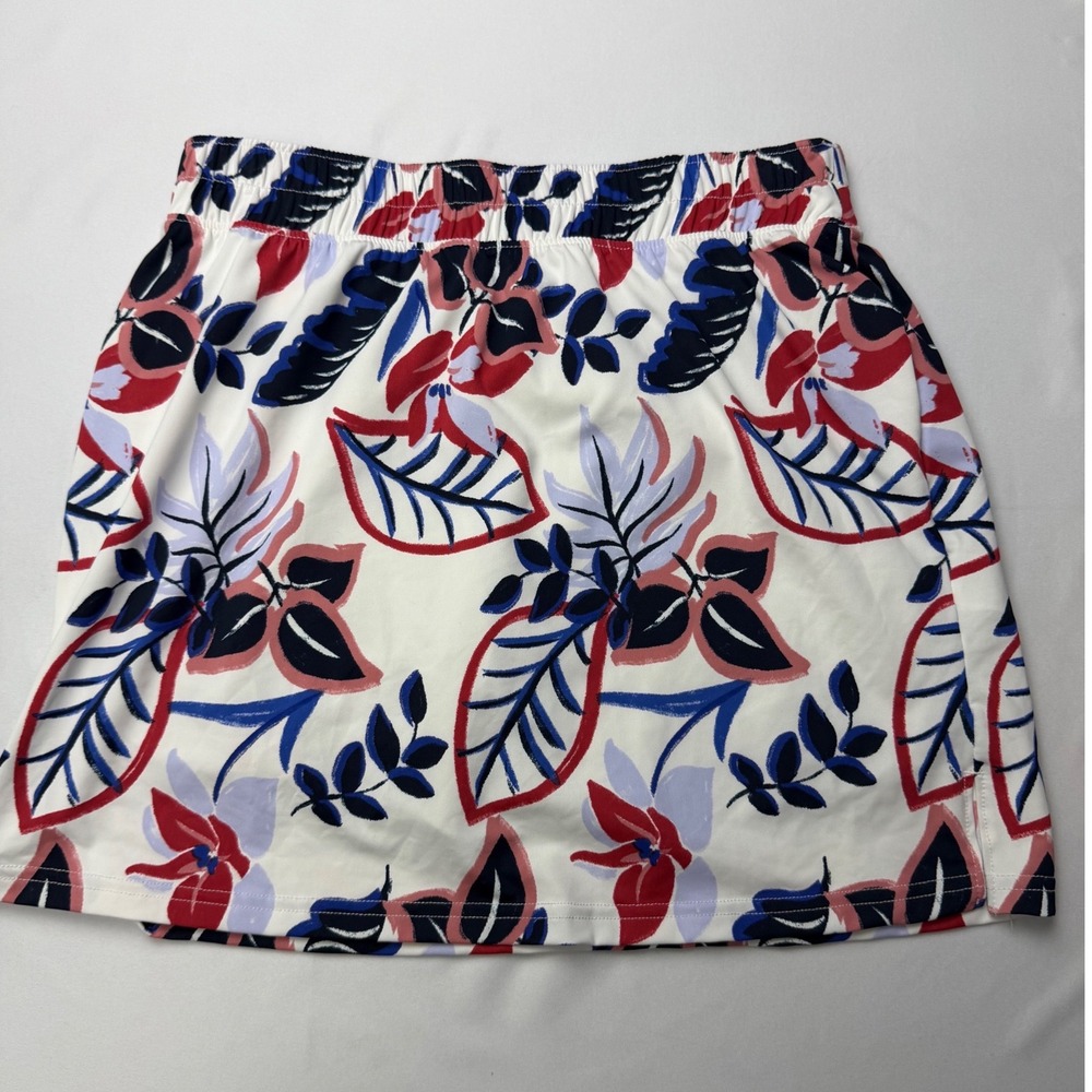 Columbia Floral Skort Womens Small White Blue Red Tropical Hiking Tennis Skirt